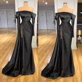 Modest Evening Dresses, Black Evening Dress, Prom Dress